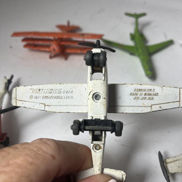11 Vintage 1970s Matchbox & Wheeler Toy Aircrafts Jets Airplanes Helicopter - Picture 8 of 16